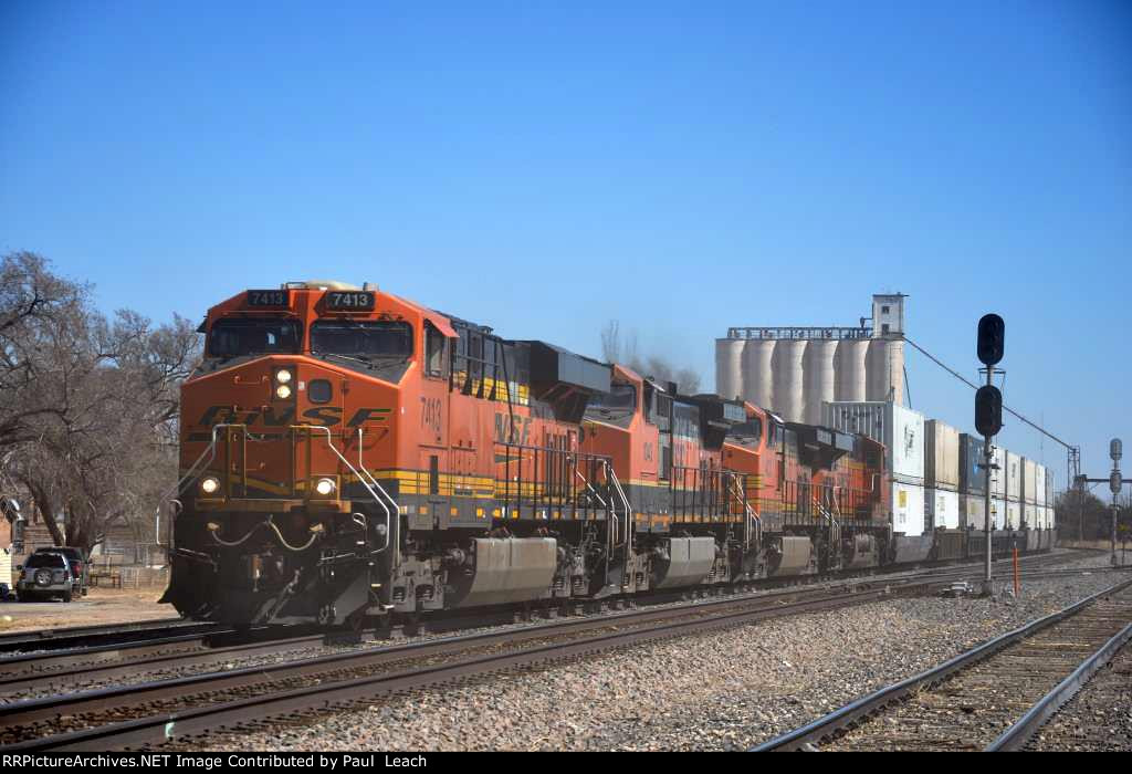Dusted out by an idiot local as an intermodal rolls west